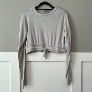 Gymshark Relaxed Ribbed Cropped Sweater in Pistachio Ice Cream